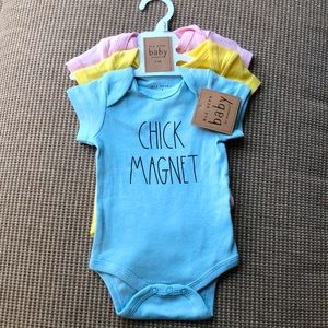 🆕💕3pcs RAE DUNN onesies.100% cotton 0-3M
